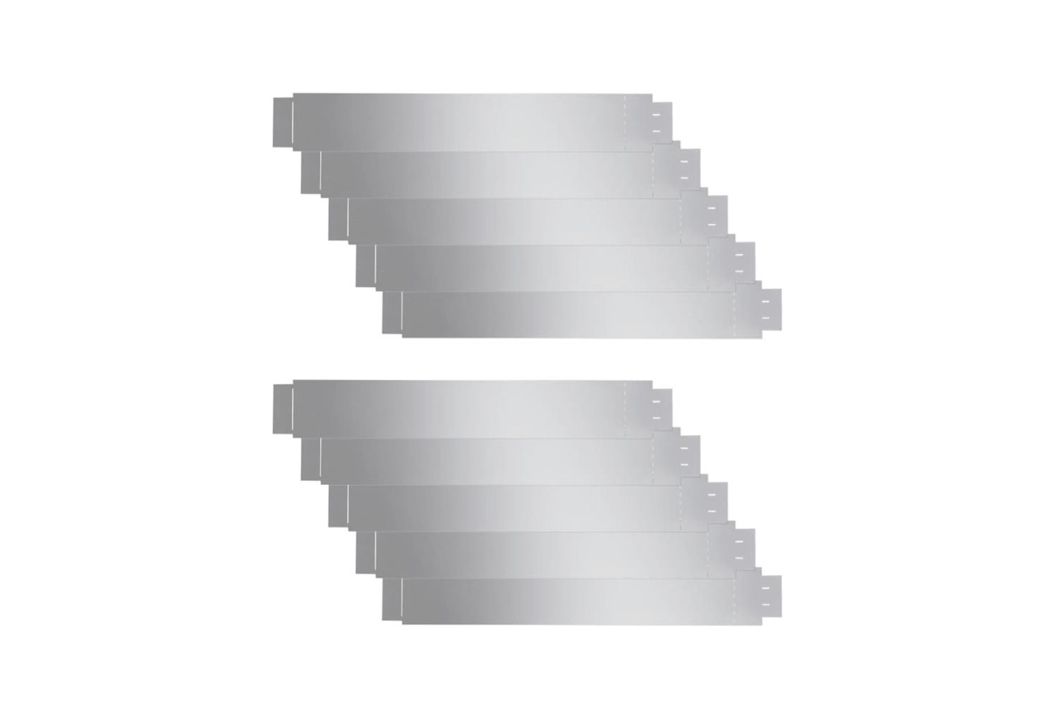 vidaXL 271782 Set Of 10 Flexible Lawn Fence Galvanised Steel 100 X 14cm