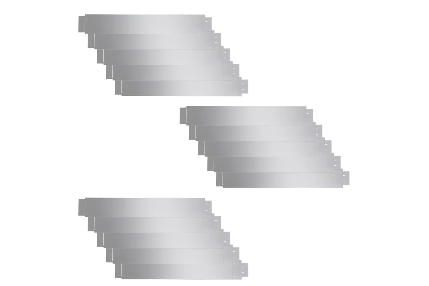 vidaXL 271783 Set Of 15 Flexible Lawn Fence Galvanised Steel 100 X 14cm
