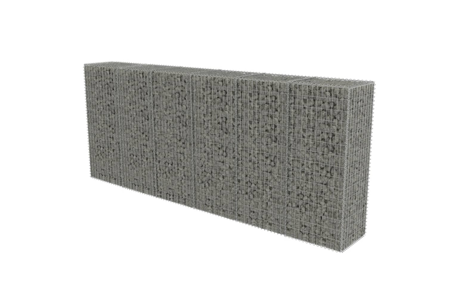 vidaXL 143593 Gabion Wall With Covers Galvanised Steel 300x50x150cm