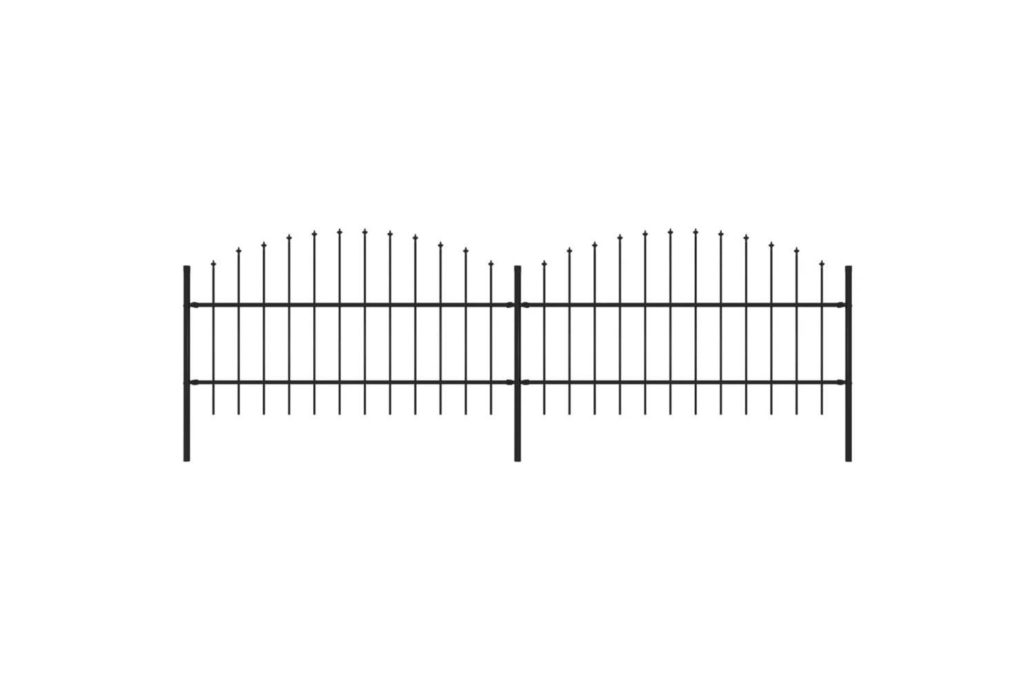 vidaXL 277713 Garden Fence With Spear Top Steel (0.75-1)x3.4 M Black