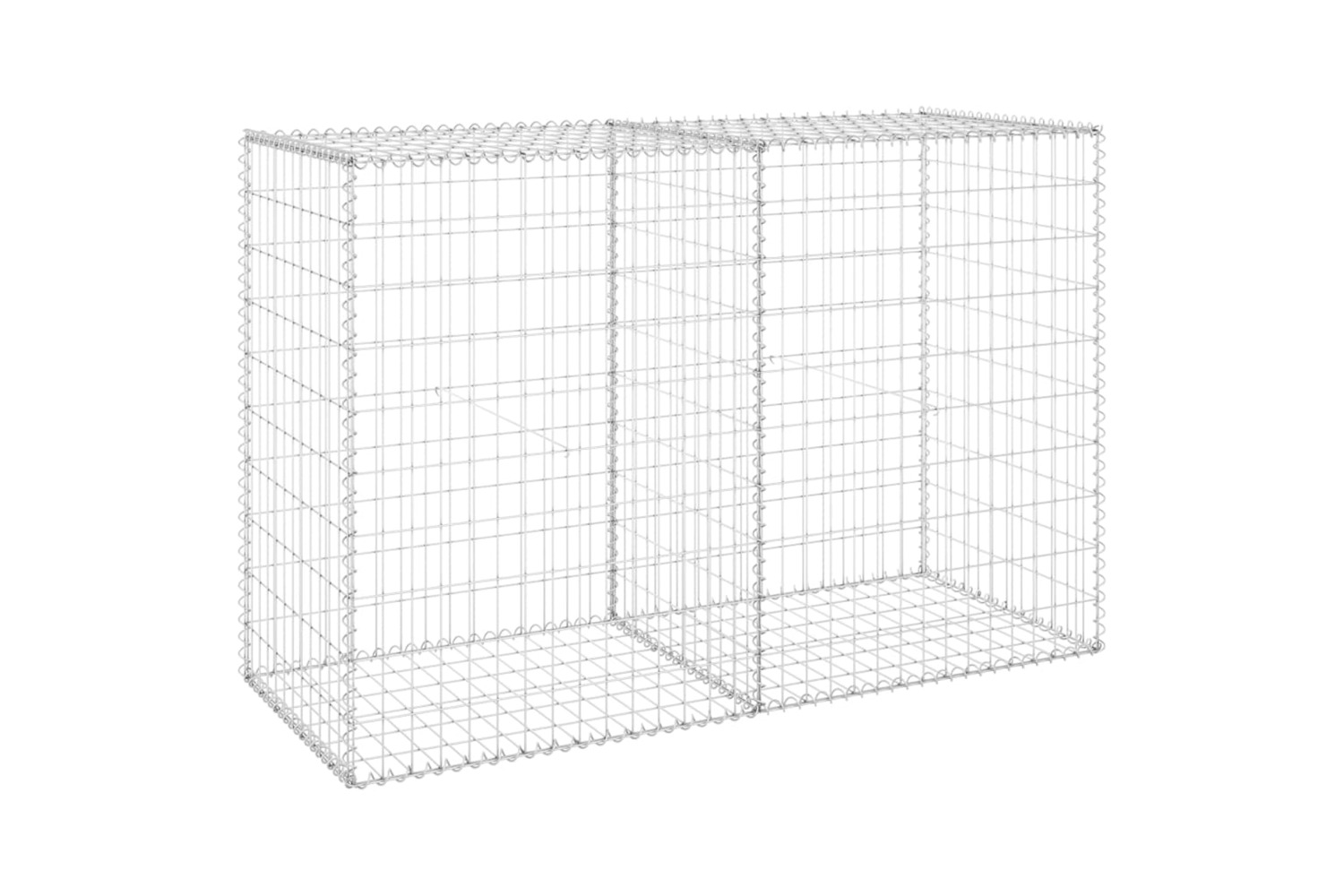 vidaXL 147814 Gabion Wall With Covers Galvanised Steel 150x60x100cm