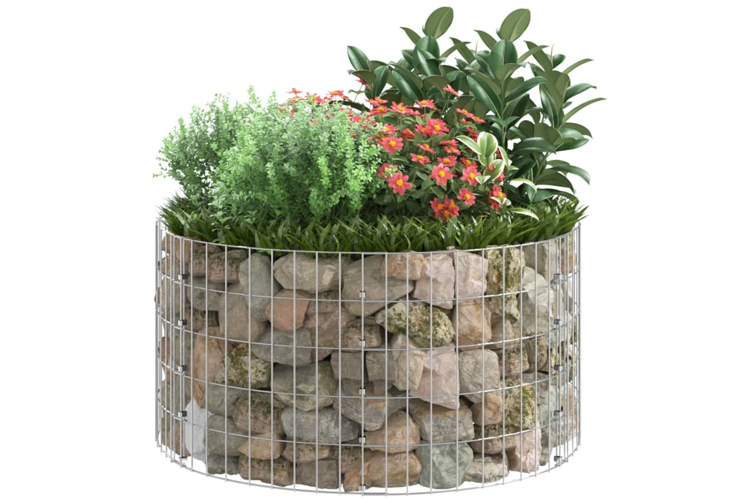 vidaXL Circular Gabion Pole Galvanised Steel 100x50cm