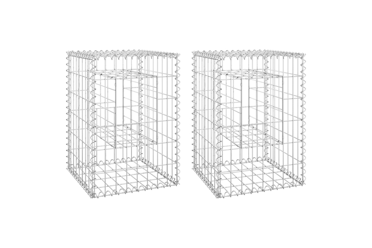 vidaXL 151259 Gabion Basket Posts 2 Pcs 40x40x60cm Iron