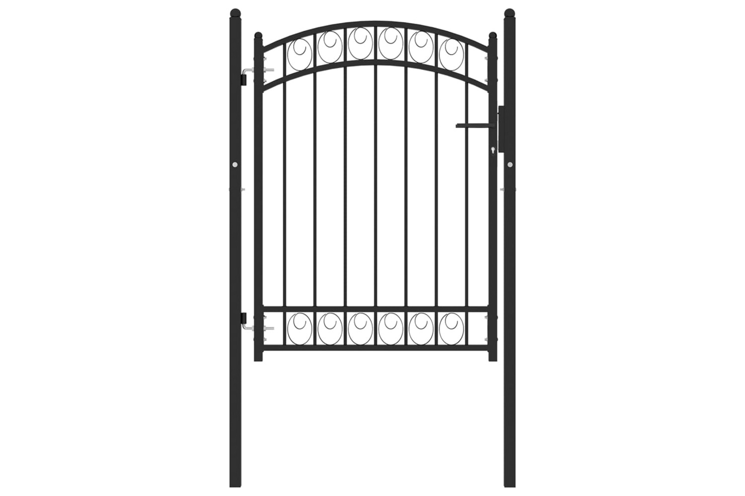vidaXL 146369 Fence Gate With Arched Top Steel 100x125cm Black