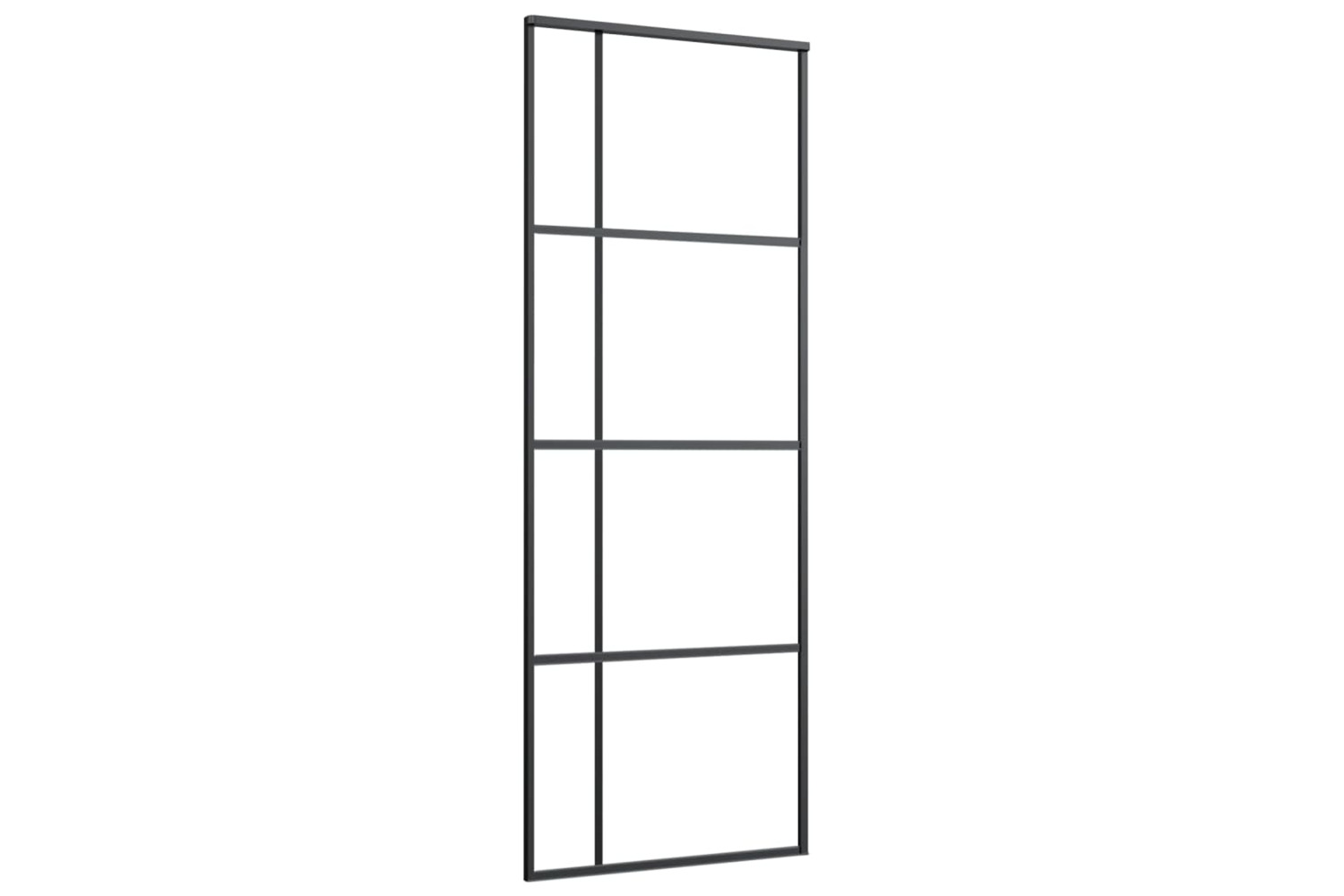 Vidaxl 151679 Sliding Door Frosted Esg Glass And Aluminium 76x205 Cm Black