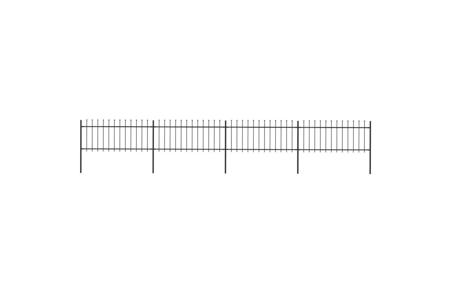 vidaXL 277605 Garden Fence With Spear Top Steel 6.8x0.8 M Black
