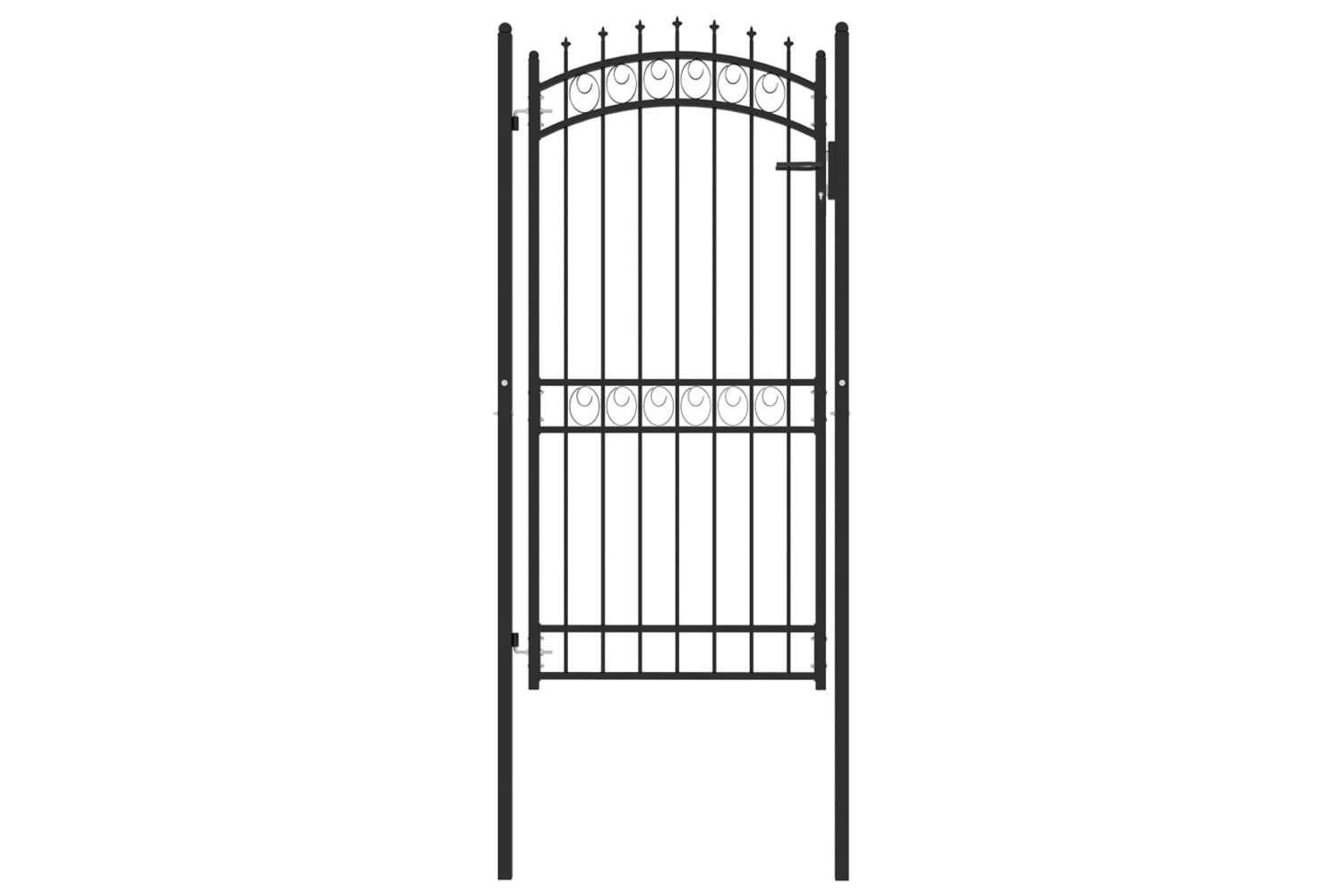 vidaXL 146382 Fence Gate With Spikes Steel 100x200cm Black