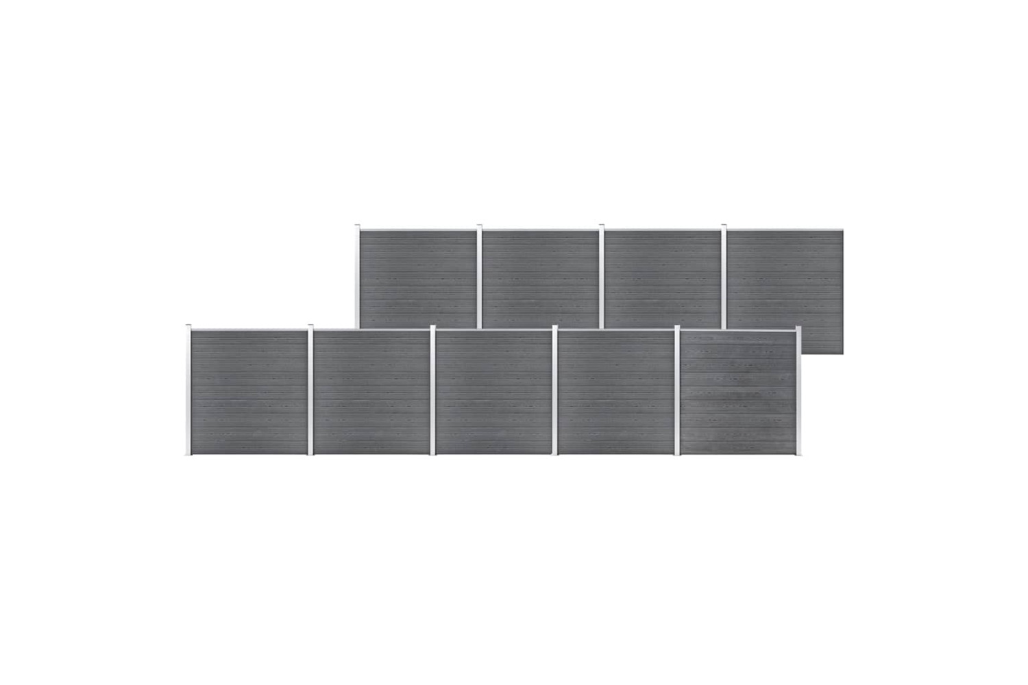 vidaXL 3053232 Garden Fence Wpc 1564x186cm Grey