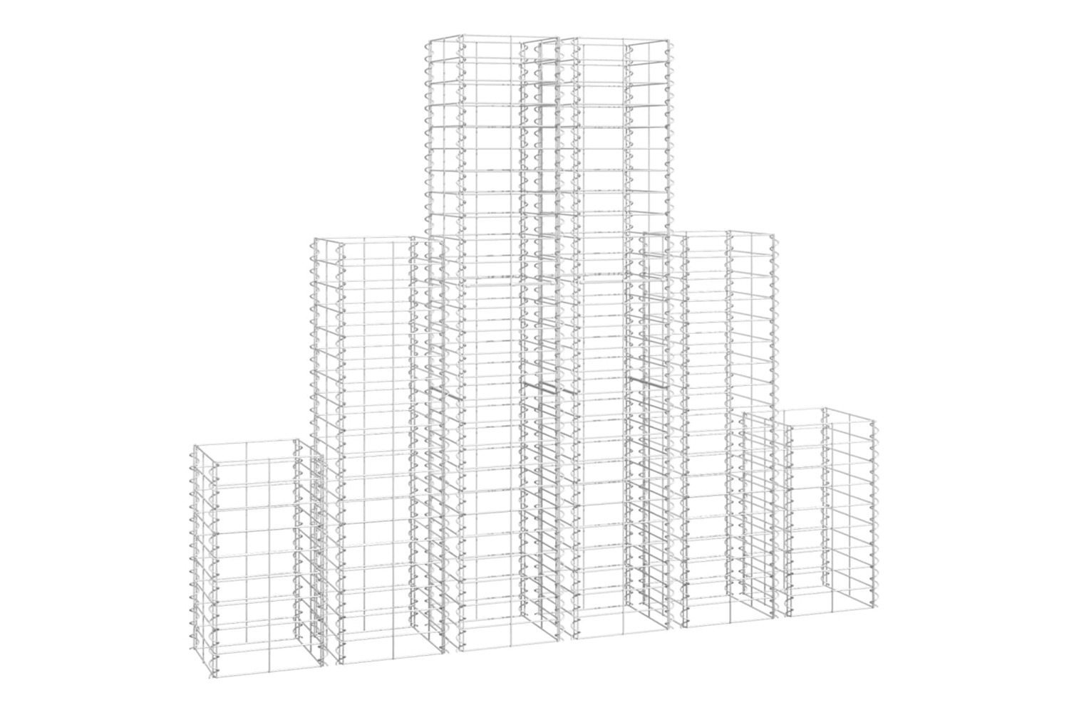 vidaXL 141049 6 Piece Gabion Set Galvanised Wire