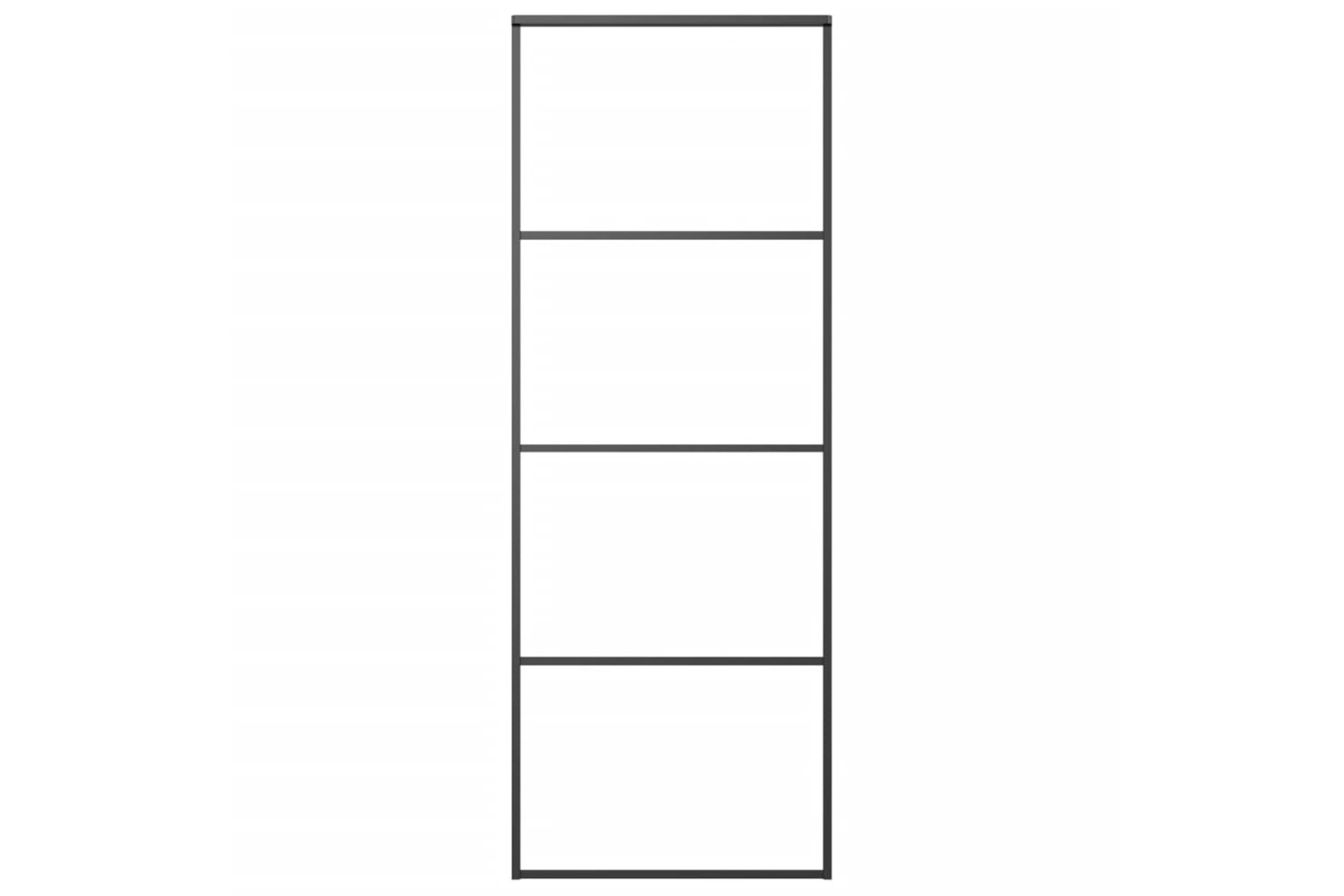 Vidaxl Sliding Door Aluminium And Esg Glass 76x205 Cm Black