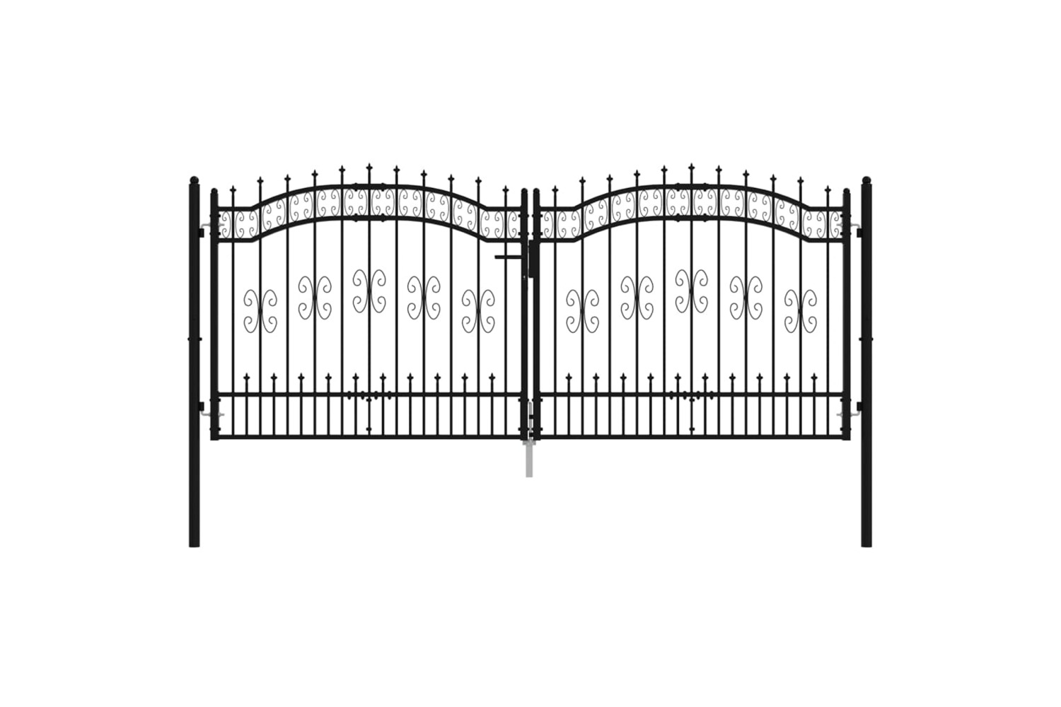 vidaXL 151096 Fence Gate With Spear Top Black 305x173cm Powder-coated Steel