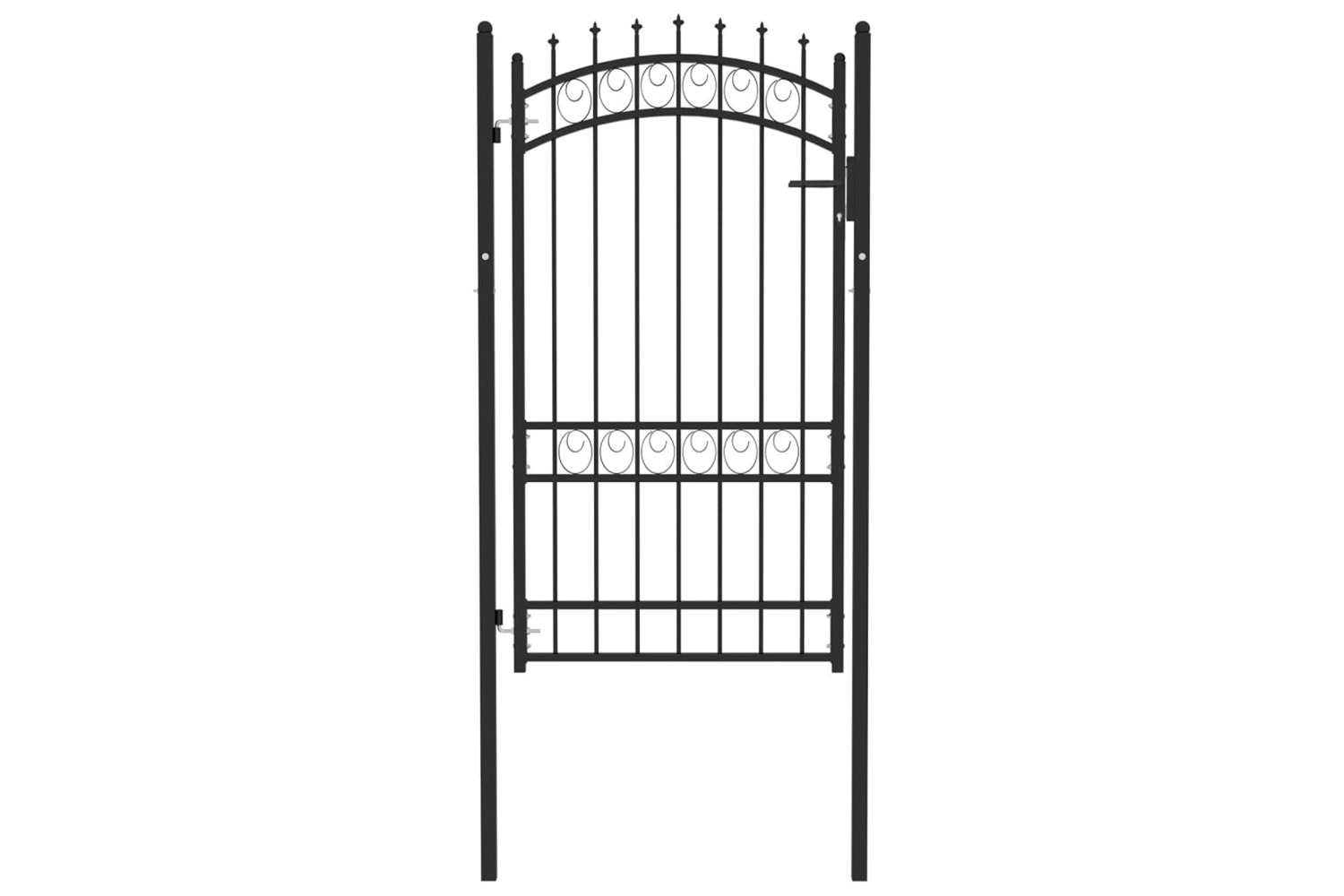 vidaXL 146381 Fence Gate With Spikes Steel 100x175cm Black