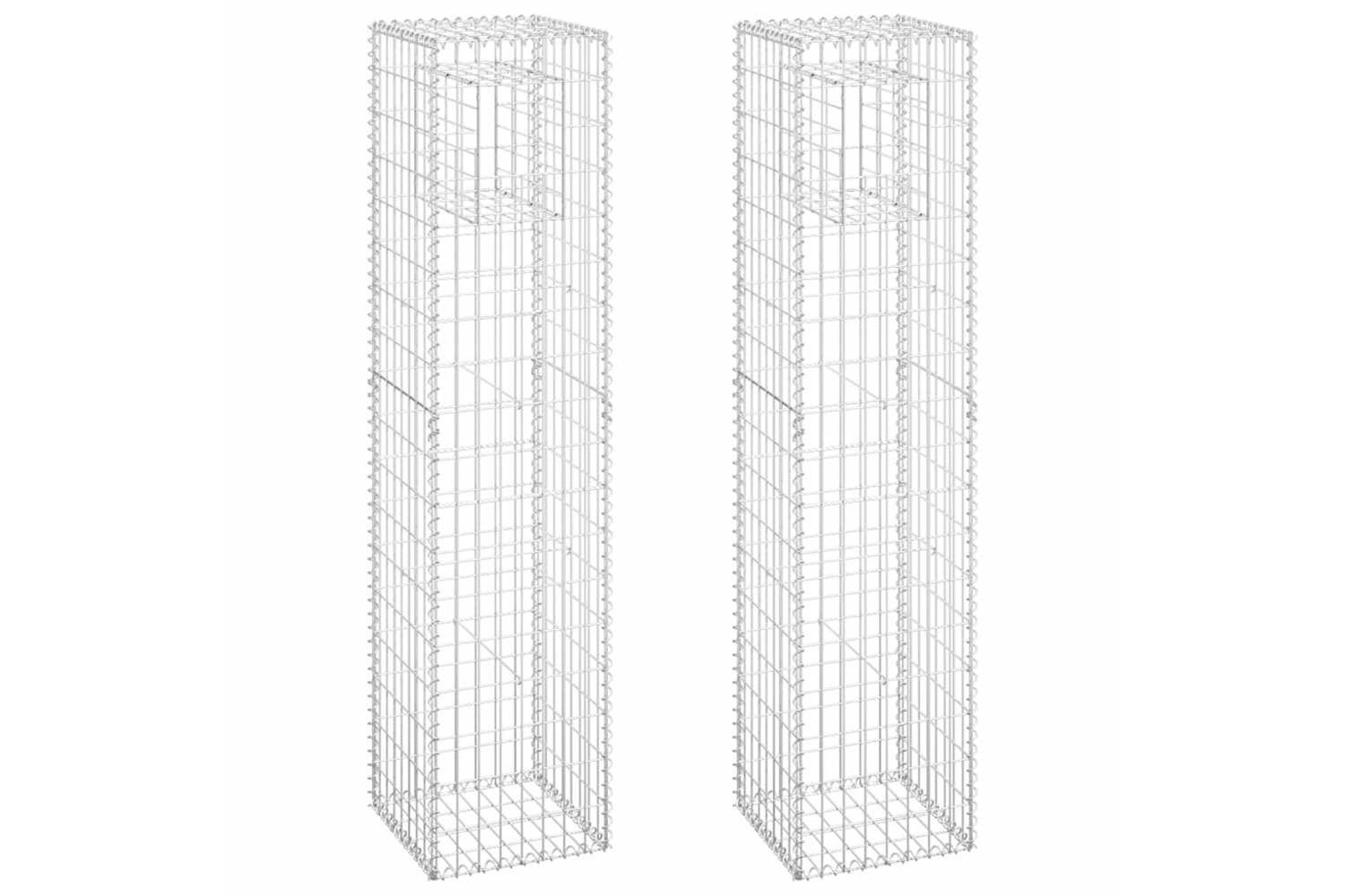 vidaXL 151265 Gabion Basket Posts 2 Pcs 40x40x180cm Iron
