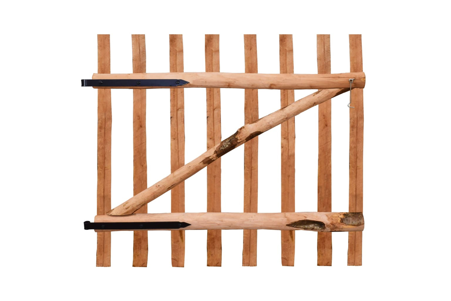 vidaXL 142595 Single Fence Gate Impregnated Hazel Wood 100x90cm