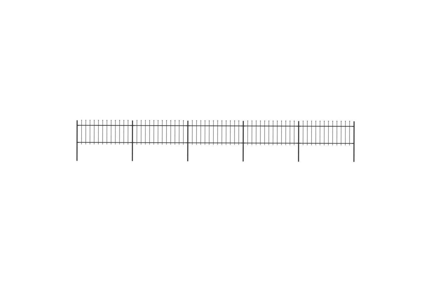 vidaXL 277606 Garden Fence With Spear Top Steel 8.5x0.8 M Black