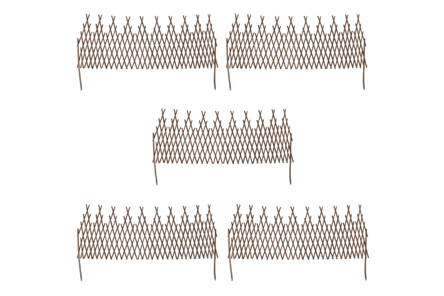 vidaXL 141620 Willow Trellis Fence 5 Pcs
