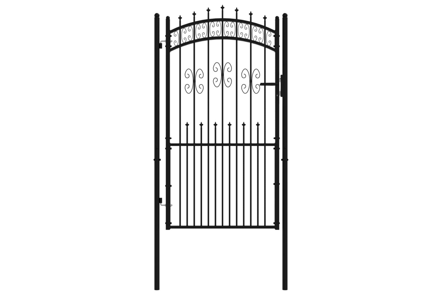 vidaXL 151093 Fence Gate With Spear Top Black 103x225cm Powder-coated Steel