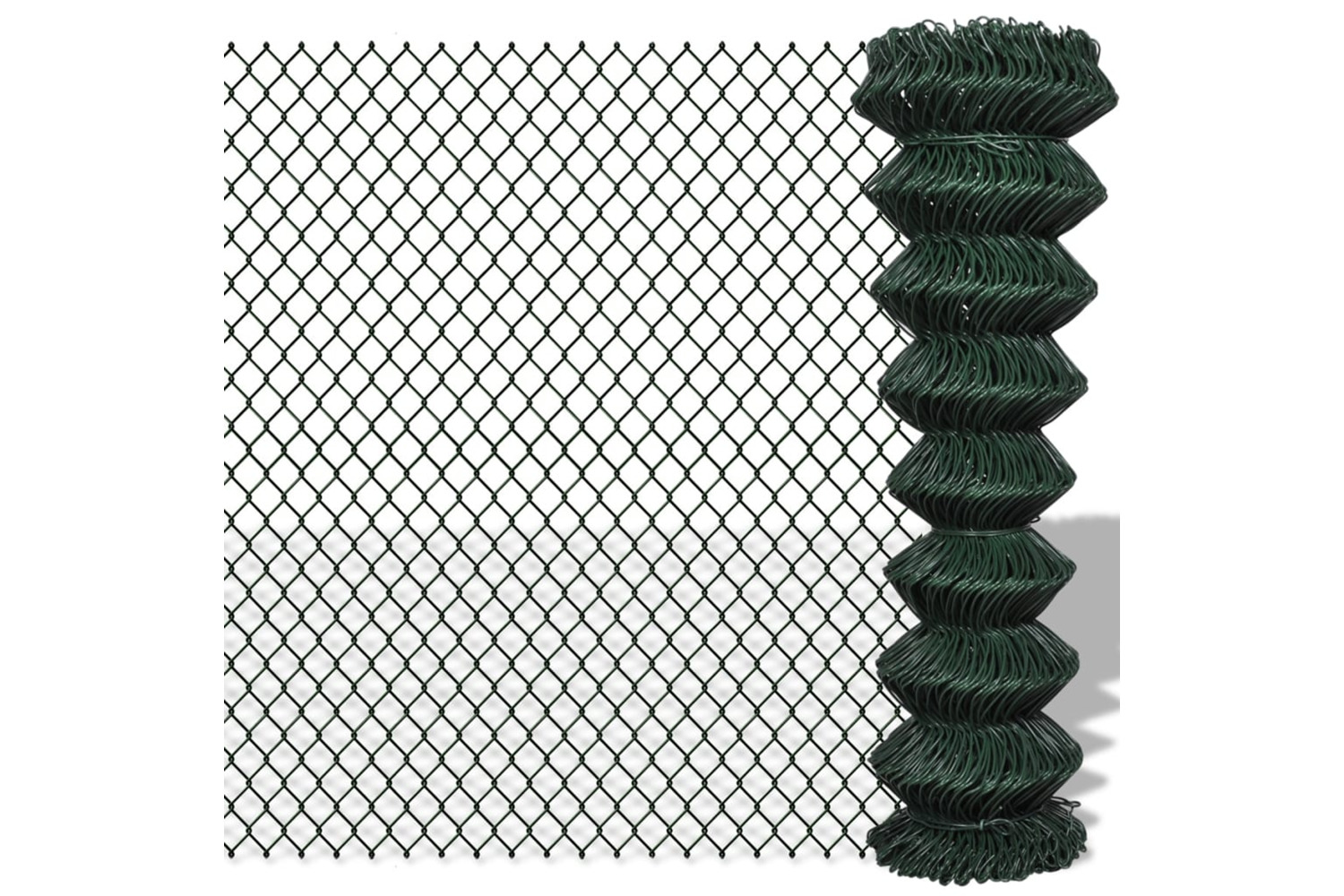 vidaXL 140346 Chain Link Fence Steel 1,5x15 M Green