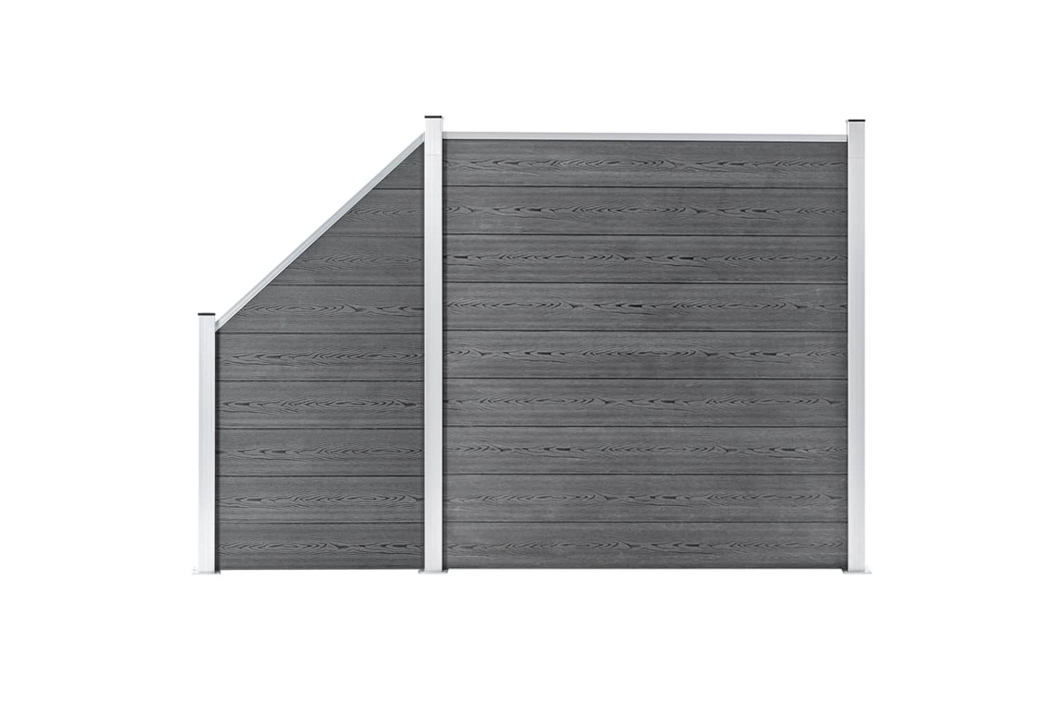 vidaXL 3054431 Wpc Fence Set 1 Square + 1 Slanted 273x186cm Grey