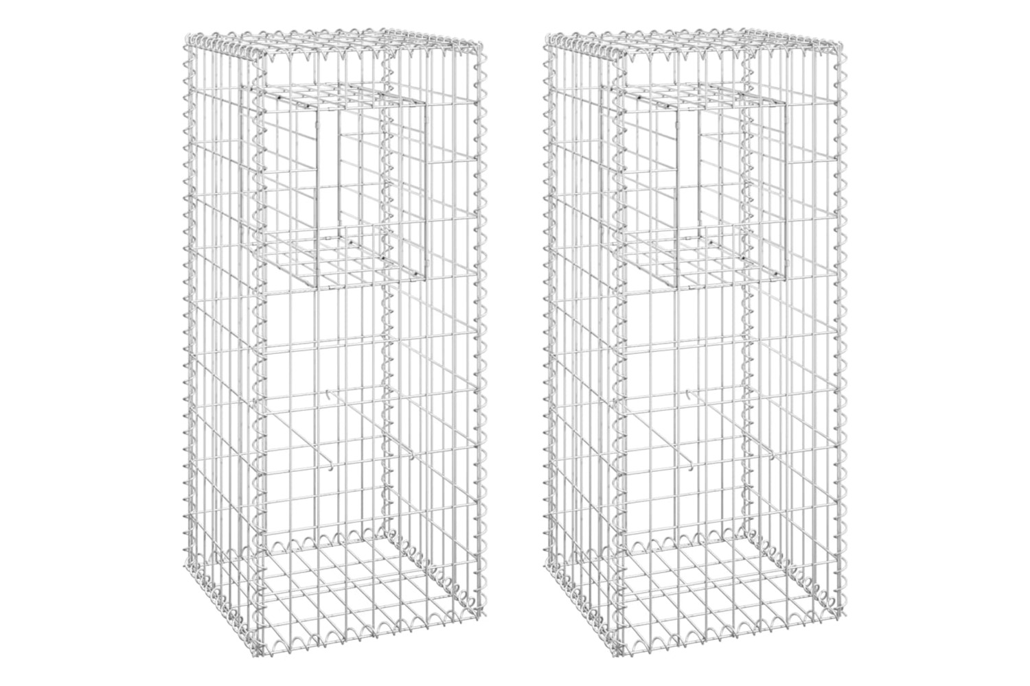 vidaXL 151261 Gabion Basket Posts 2 Pcs 40x40x100cm Iron