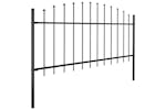 Vidaxl 277712 Garden Fence With Spear Top Steel (0.5-0.75)x17 M Black