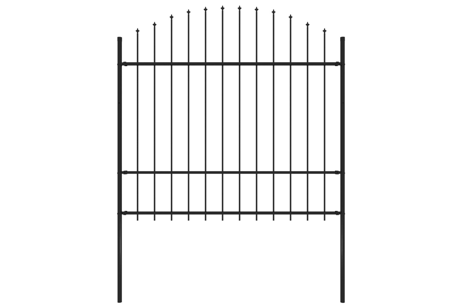 vidaXL 144944 Garden Fence With Spear Top Steel