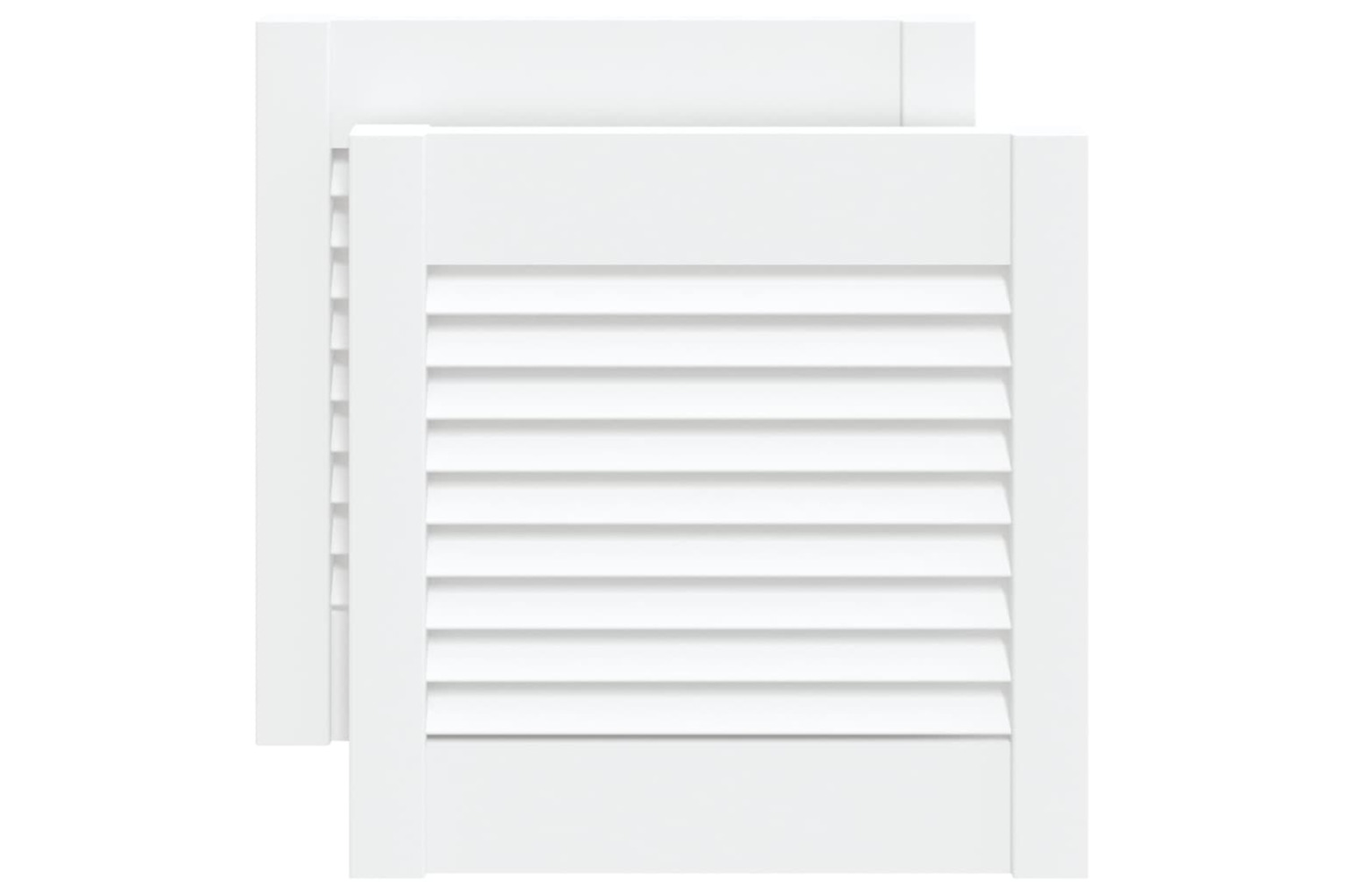 vidaXL 151143 Louvred Doors 2 Pcs Solid Pine Wood White 39.5x39.4cm