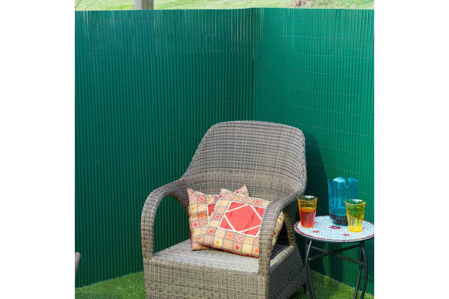 Nature 428516 Double Sided Garden Screen Pvc 1.5x3m Green