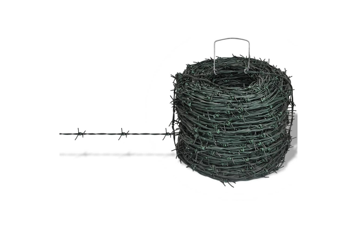 vidaXL 141077 Barbed Wire Entanglement Wire Green Wire Roll 100 M