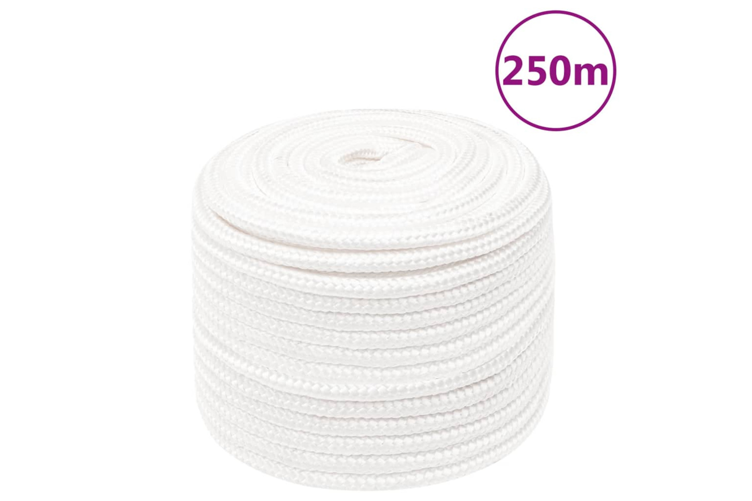 vidaXL 152567 Boat Rope Full White 12mm 250 M Polypropylene