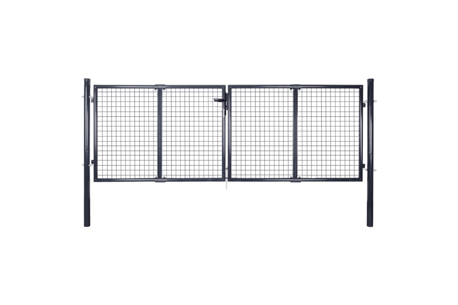 vidaXL 143362 Mesh Garden Gate Galvanised Steel 289x75cm Grey
