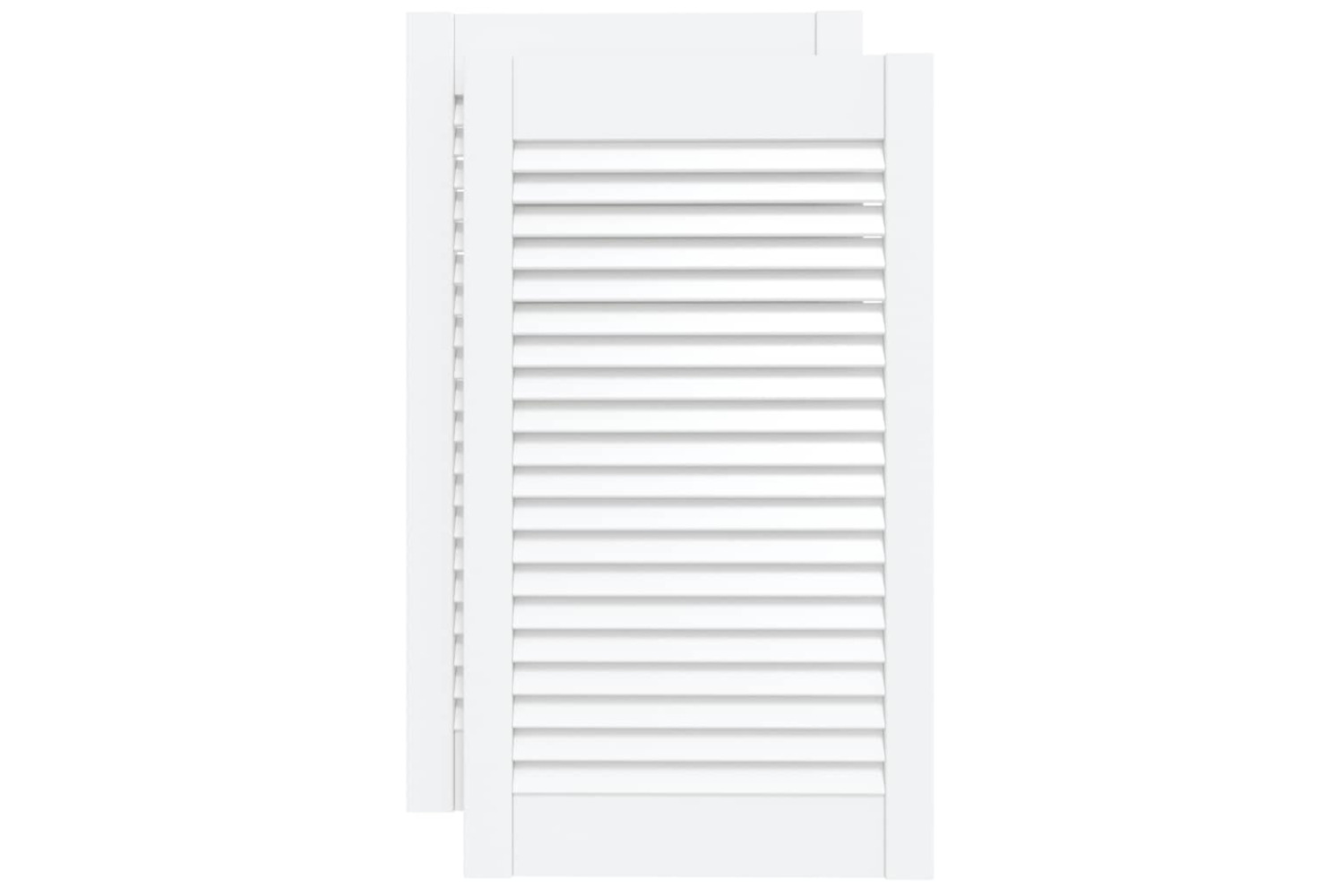 vidaXL 151161 Louvred Doors 2 Pcs Solid Pine Wood White 69x39.4cm