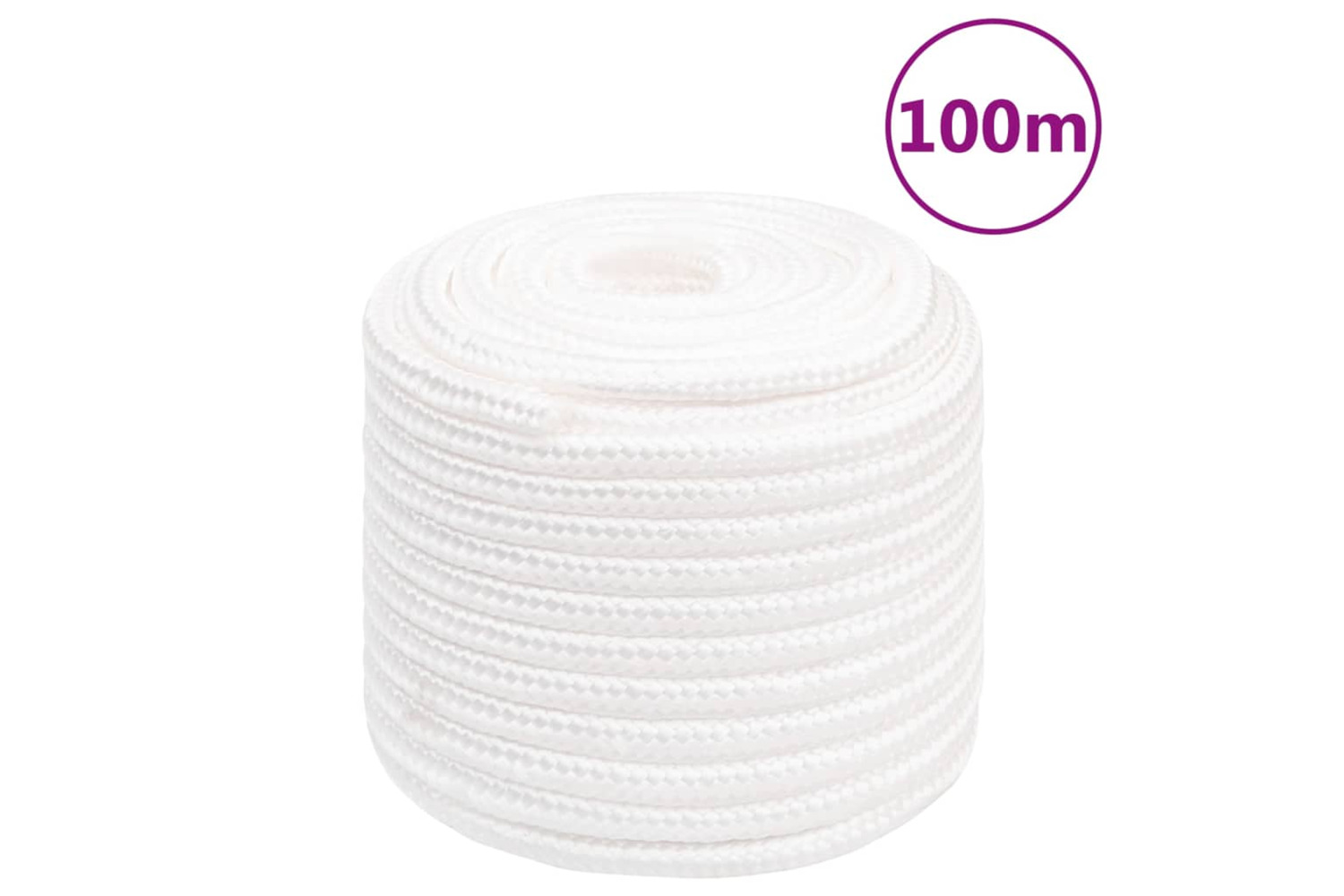 vidaXL 152574 Boat Rope Full White 16mm 100 M Polypropylene