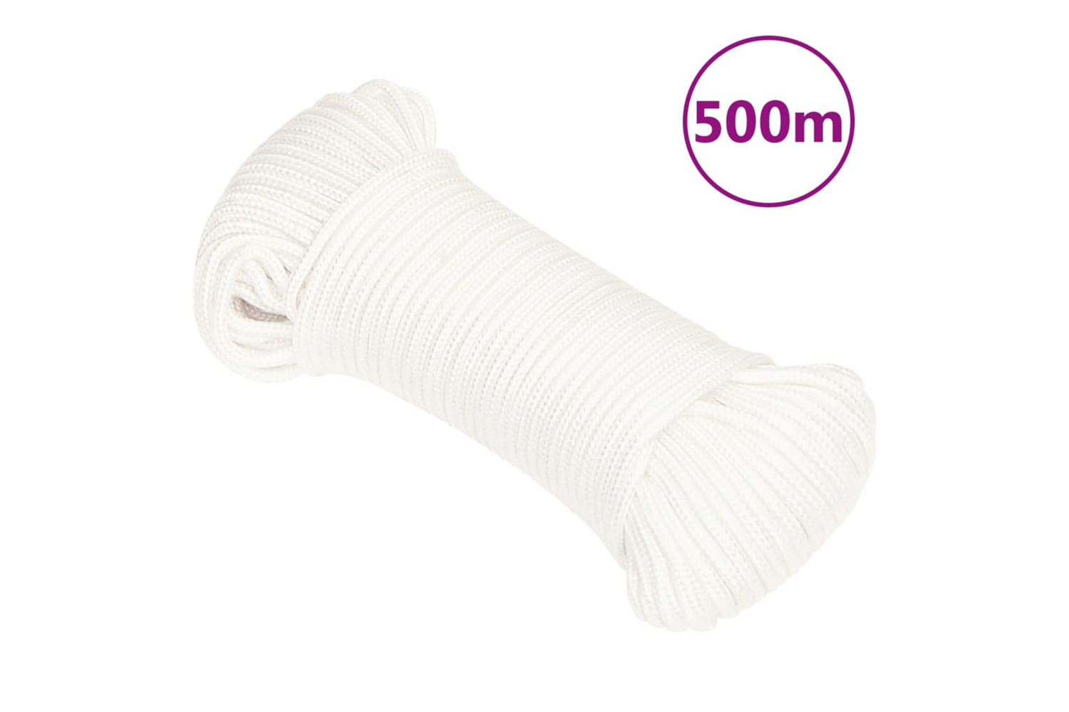 vidaXL 152543 Boat Rope Full White 4mm 500 M Polypropylene