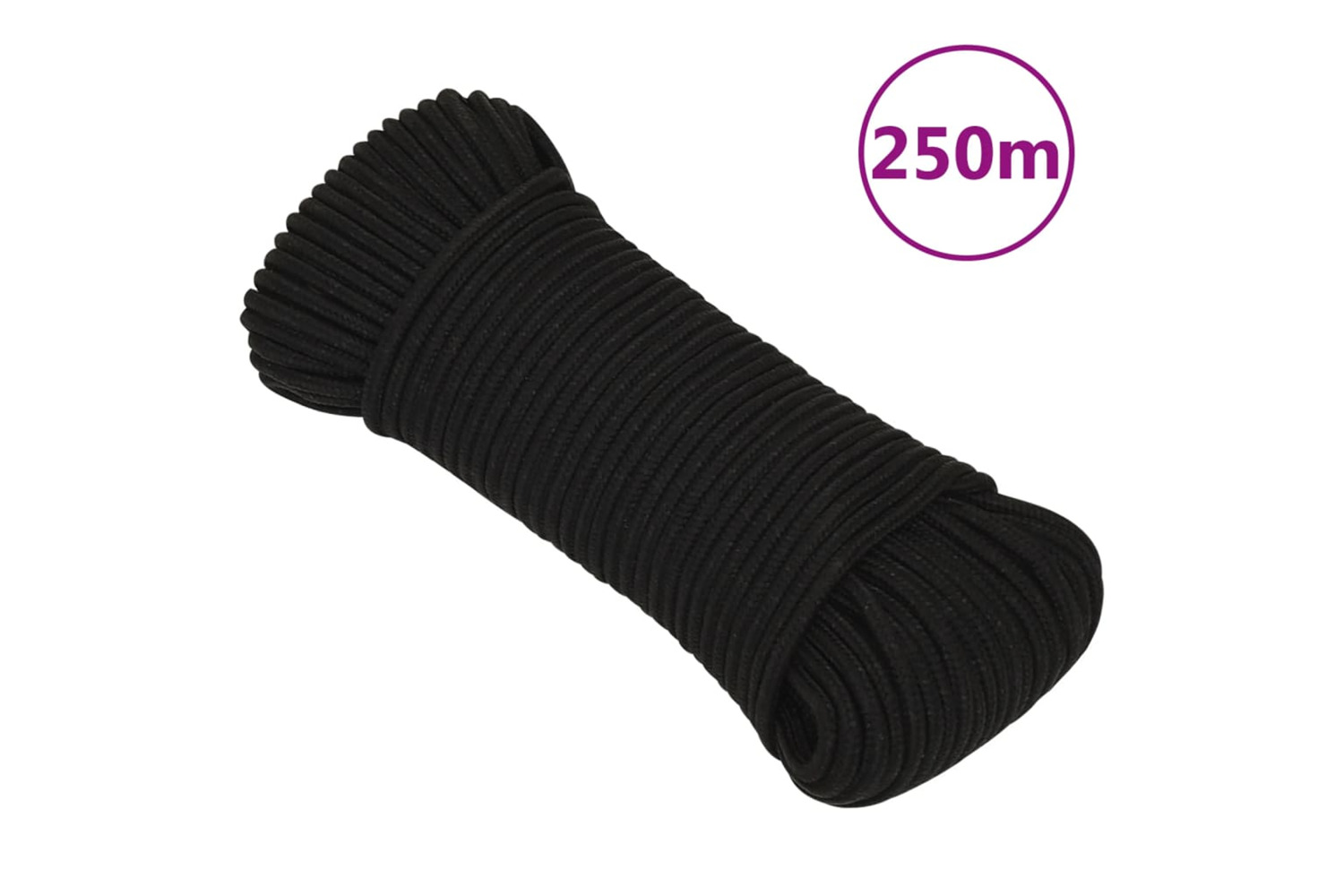 vidaXL 152805 Work Rope Black 4mm 250 M Polyester
