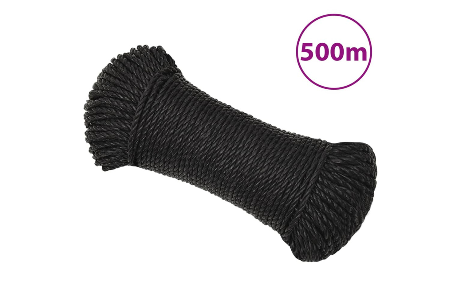 vidaXL 153000 Work Rope Black 3mm 500 M Polypropylene