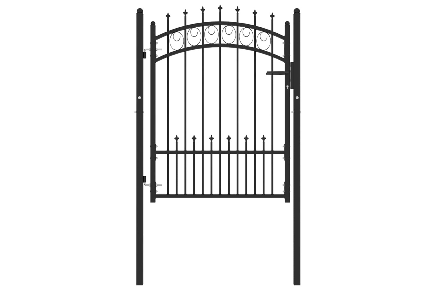 vidaXL 146389 Fence Gate With Spikes Steel 100x125cm Black