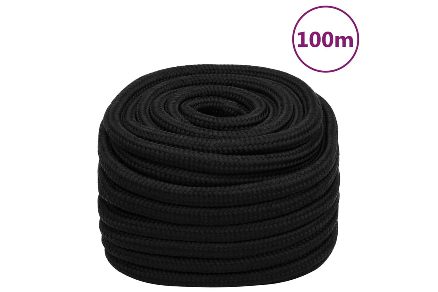 vidaXL 152842 Work Rope Black 20mm 100 M Polyester