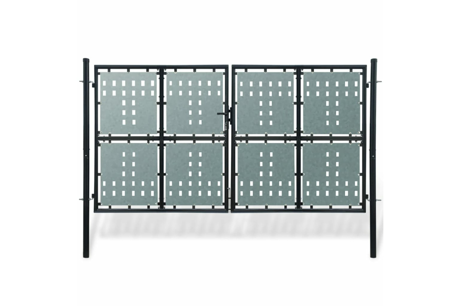 vidaXL 141693 Black Double Door Fence Gate 300 X 200cm