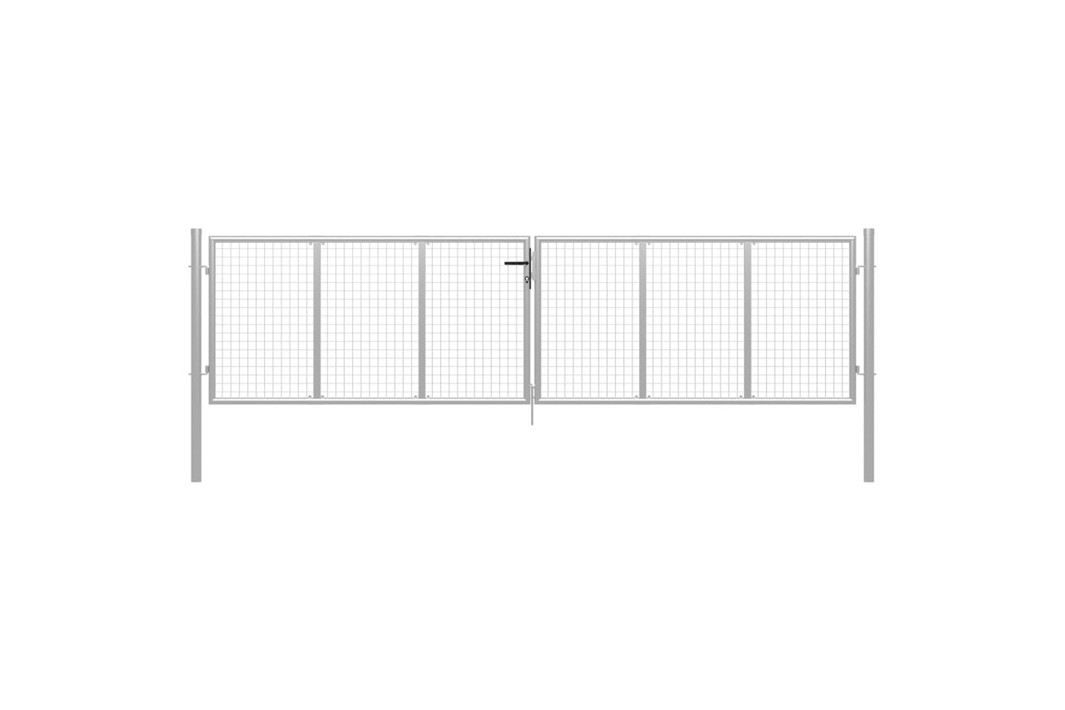 vidaXL 144299 Garden Gate Galvanised Steel 415x150cm Silver