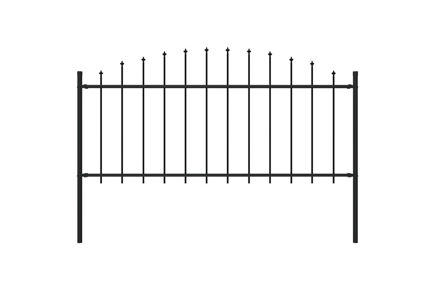 vidaXL 144940 Garden Fence With Spear Top Steel