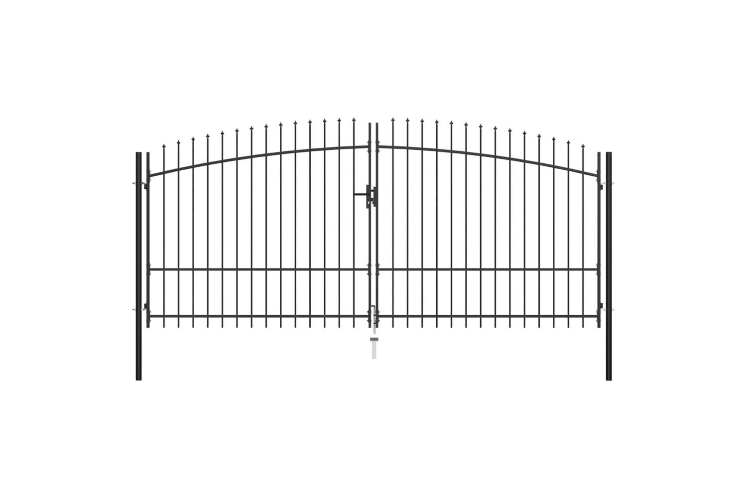 Vidaxl 145741 Double Door Fence Gate With Spear Top 400x225 Cm