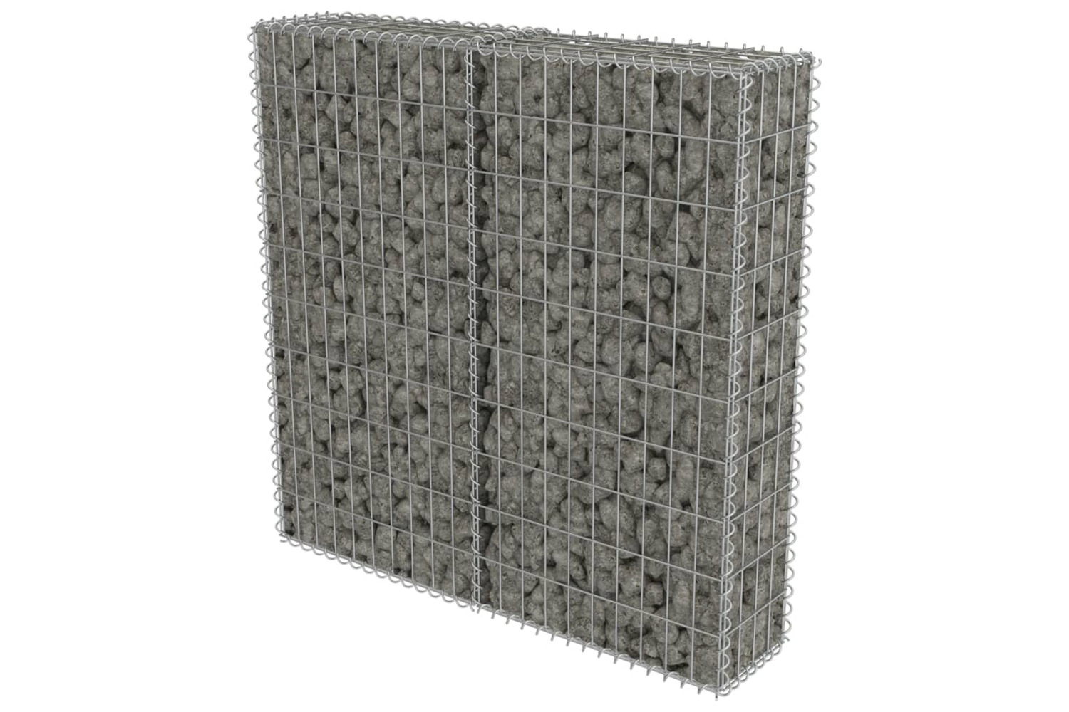 vidaXL 143578 Gabion Wall With Covers Galvanised Steel 100x20x100cm