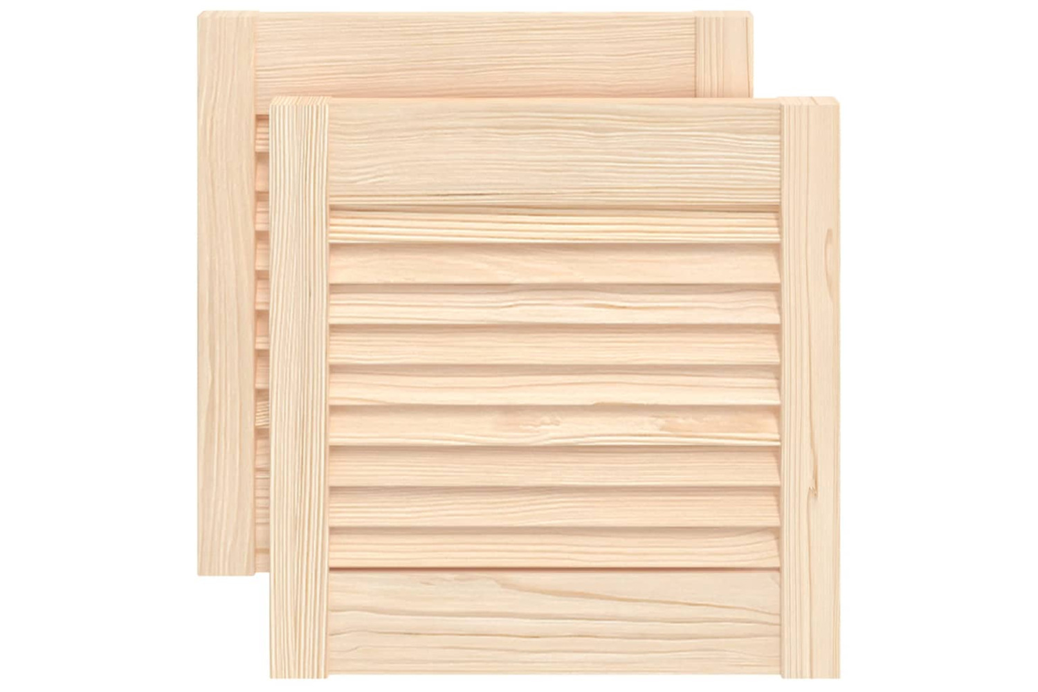 vidaXL 151107 Louvred Doors 2 Pcs Solid Pine Wood 39.5x39.4cm