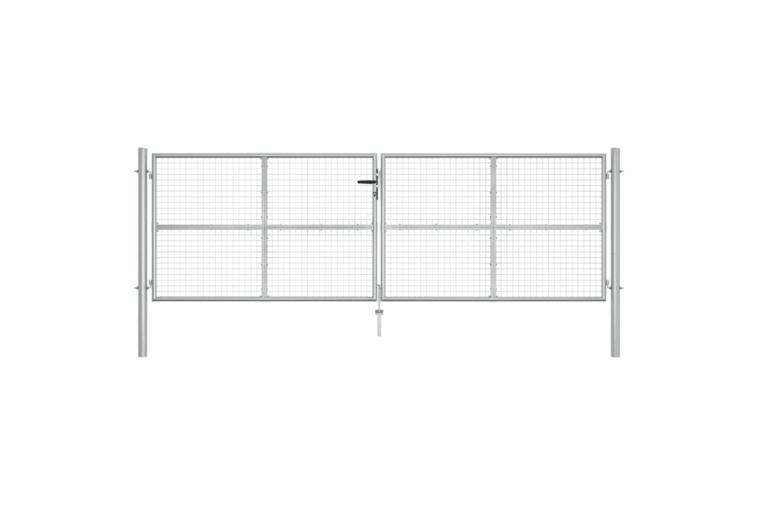 vidaXL 144300 Garden Gate Galvanised Steel 415x175cm Silver