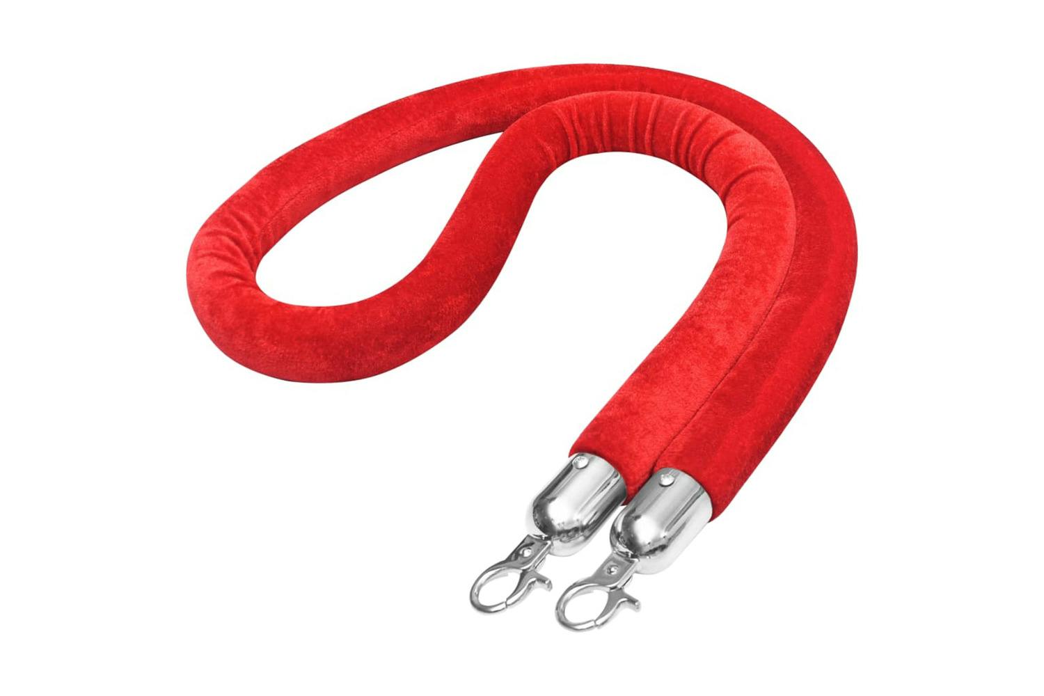Vidaxl 51167 Stanchion Stand Rope Red And Silver Velvet