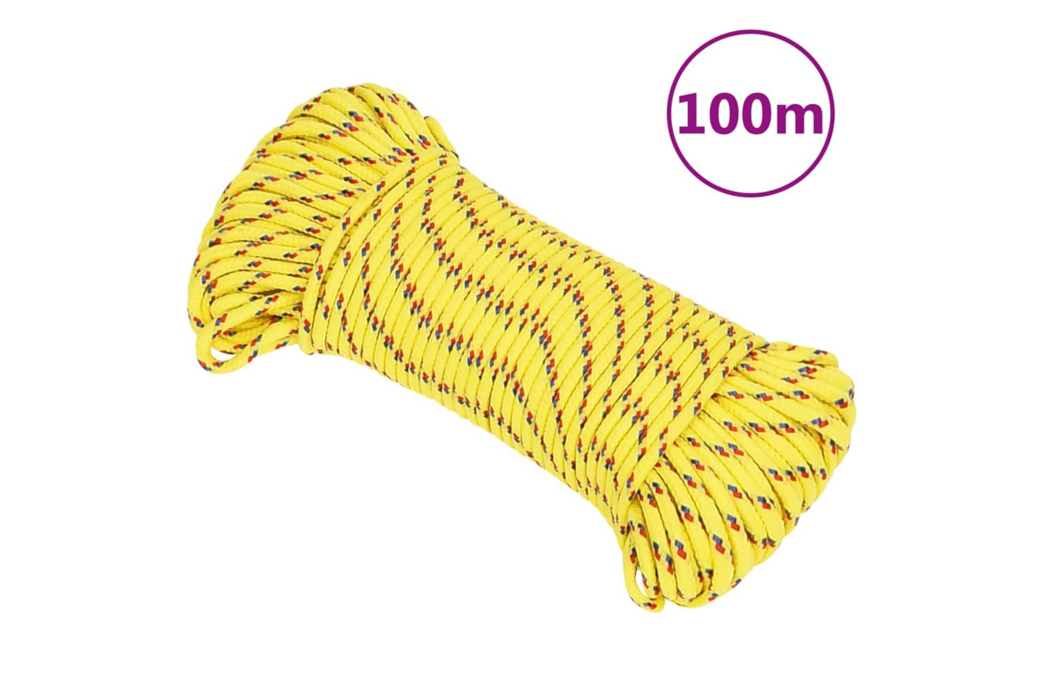 vidaXL 152594 Boat Rope Yellow 4mm 100 M Polypropylene