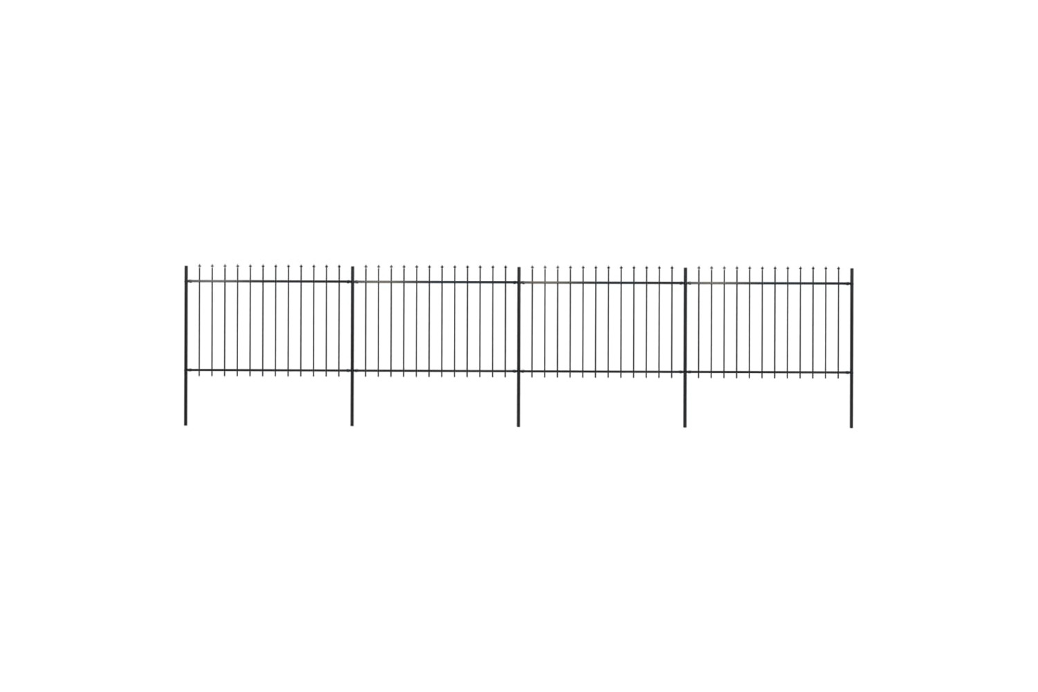 vidaXL 277623 Garden Fence With Spear Top Steel 6.8x1.2 M Black
