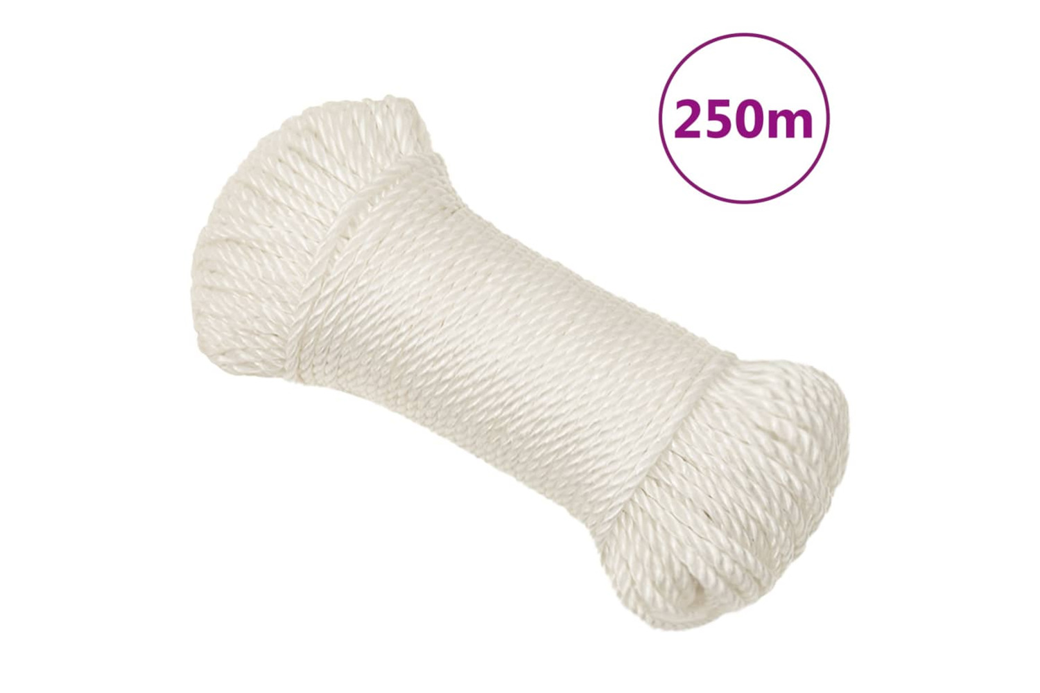vidaXL 153043 Work Rope White 6mm 250 M Polypropylene