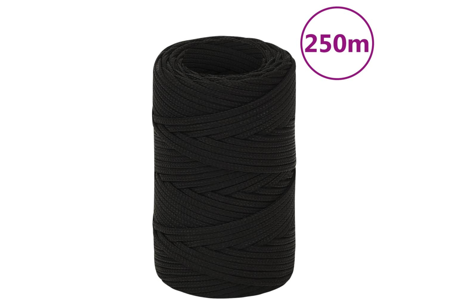vidaXL 152795 Work Rope Black 2mm 250 M Polyester